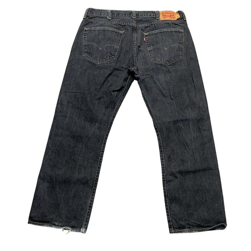 Levis 501 Original Fit Jeans Mens W40 L30 Dark Charcoal Black Denim Button Fly - Picture 3 of 10